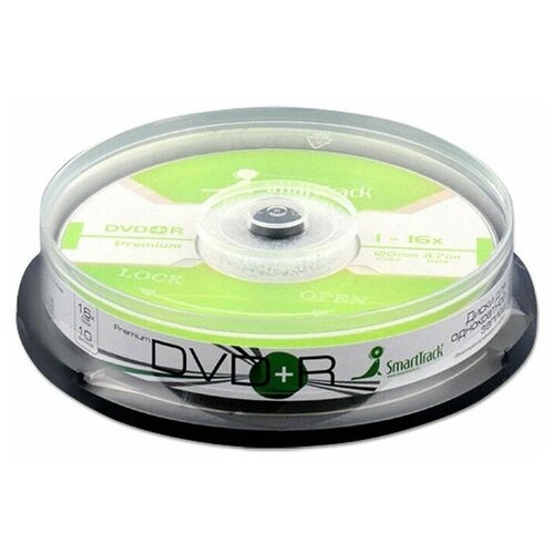 Диск DVD+R SmartTrack, 16х, 4.7 Гб, Cake Box, 10 шт диск cd r smarttrack 10 шт