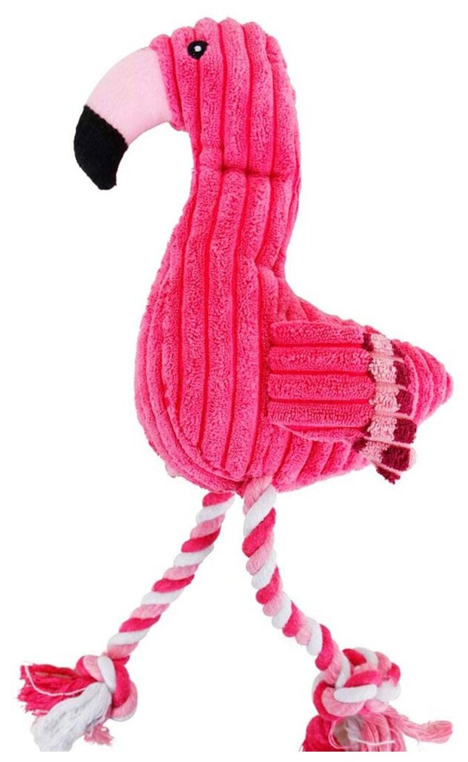 Игрушка для собак Мягкая со звуком Розовый фламинго / 40х16 см/ PU3012 - фотография № 1