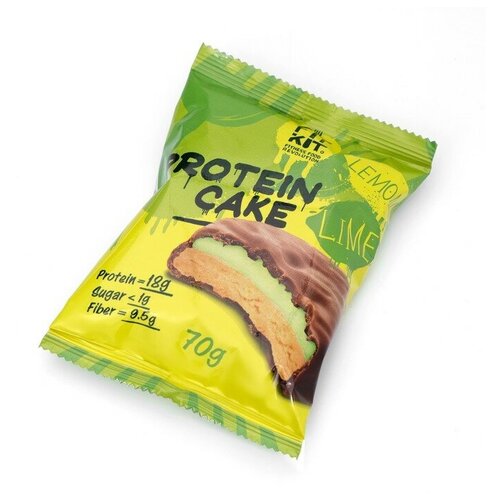 протеиновый батончик fitkit protein cake 70 г 70 мл лимон лайм Fit Kit Protein Cake (70 г) (вкус: лимон-лайм) Протеиновое печенье