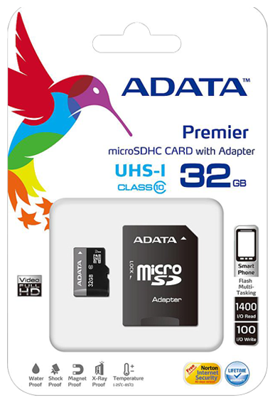 Карта памяти Adata Premier micro SDHC 32Gb Class 10 UHS-I U1 + ADP (40/15 Mb/s)