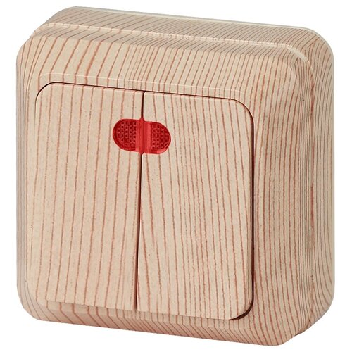 Intro Выключатель двойной с подсветкой Intro 2-105-02 Quadro Слоновая кость