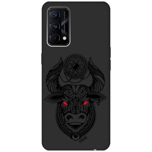 Матовый Soft Touch силиконовый чехол на Realme GT Master Edition, Рилми ГТ Мастер Едишн с 3D принтом Grand Bull черный матовый чехол bull shit для realme gt master edition рилми гт мастер едишн с 3d эффектом черный