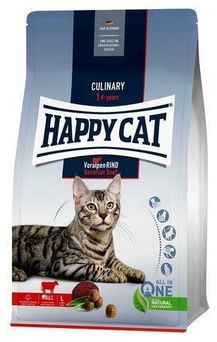 Корм сухой Happy Cat Culinary Adult Альпийская говядина, для взрослых кошек всех пород 10 кг