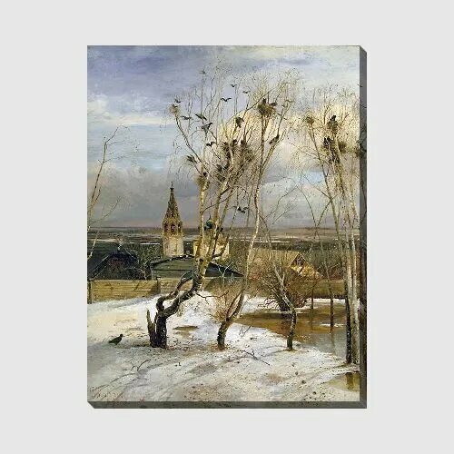 Картина на холсте Грачи прилетели Саврасов Алексей 5065 см 2230₽