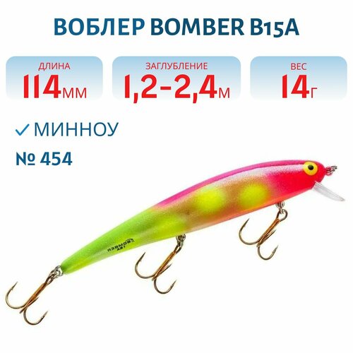 Воблер BOMBER B15A 114 мм, 14 гр, цвет 454