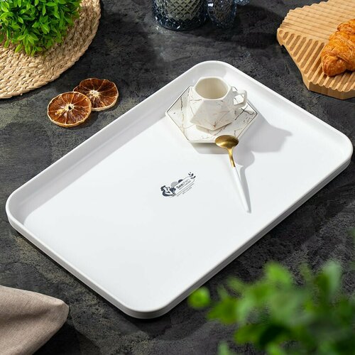 Поднос пластиковый 40х37 см серый с рисунком Китай Y4-8638 630₽