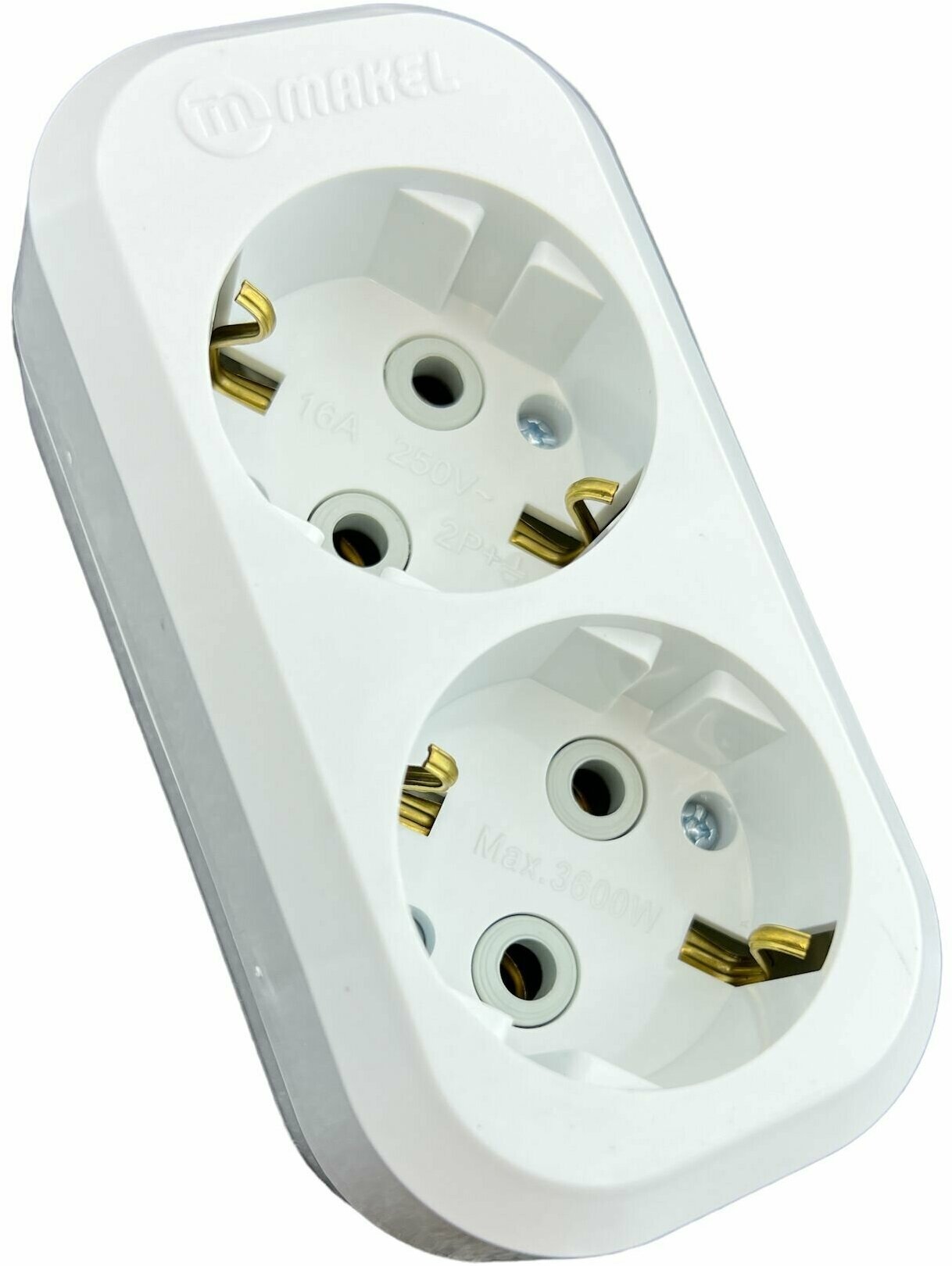 Колодка удлинителя Makel MGP111 двойная с заземлением