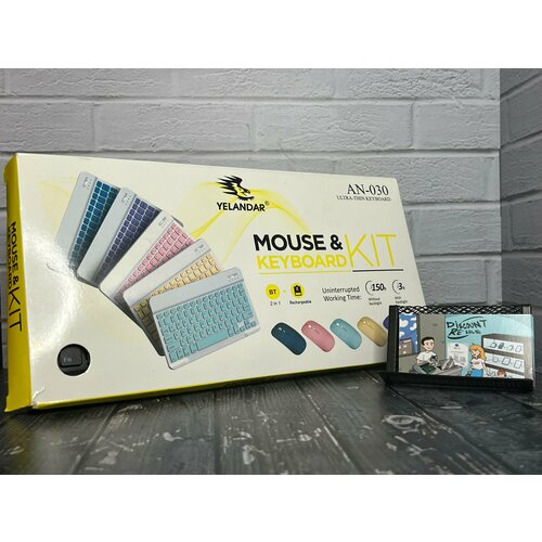 Беспроводная клавиатура с мышкой для телефона и планшета с bluetooth для AndroidIOSWindowsTv черная 1150₽