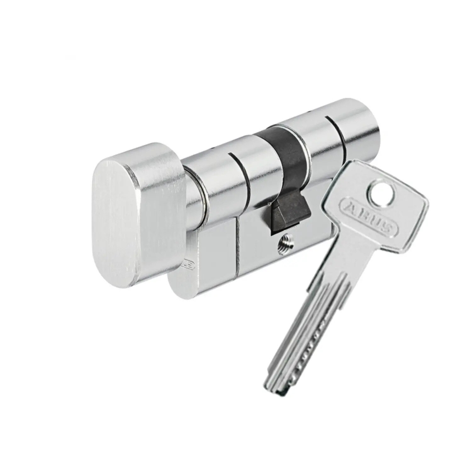 Профильный цилиндр ключ-вертушка ABUS KD6PSN Z55/K45 100 mm (50+10+40) с удлиненной шейкой ключа матовый никель