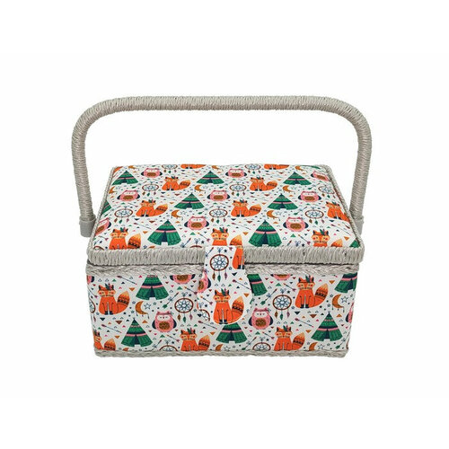 Шкатулка для рукоделия ELF-INDIAN 24 х 13 х 18 см 2 отделения белыйоранжевый 2690₽