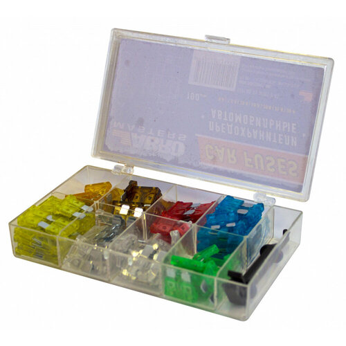 Набор предохранителей флажковых № 2 (5, 7.5, 10, 15, 20, 25, 30 А) Abro Masters 100 шт. ABRO FU-AI381-2-AS