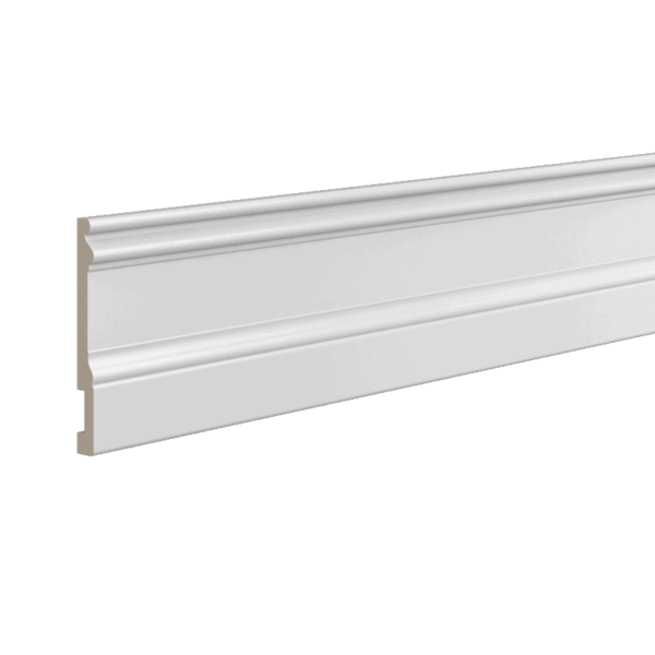 Плинтус Ultrawood Base 0002 p ( Белый-Крашенный) Д2000хВ133хШ14 мм / Ультравуд.