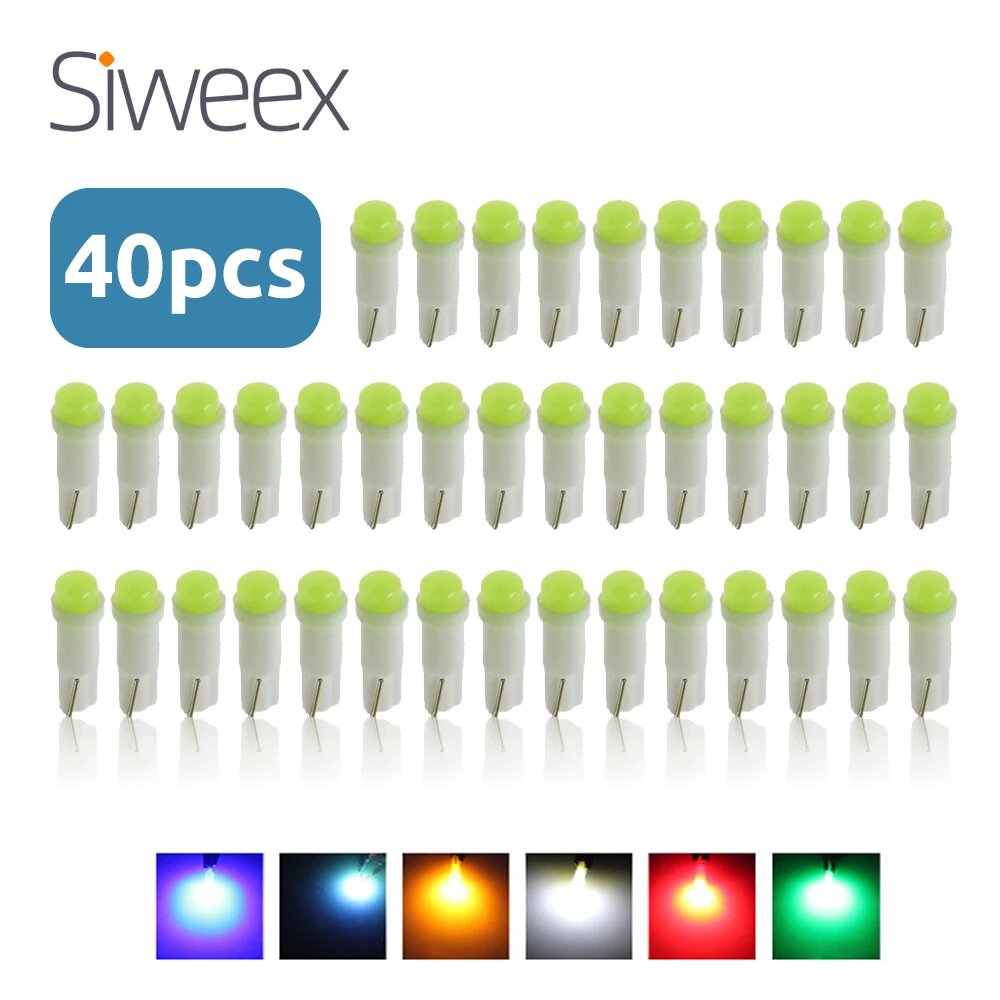 Светодиодные лампы T5, 12 В, 40 светодиодный т, 12 В, красный, зеленый, желтый, синий, белый цвет White