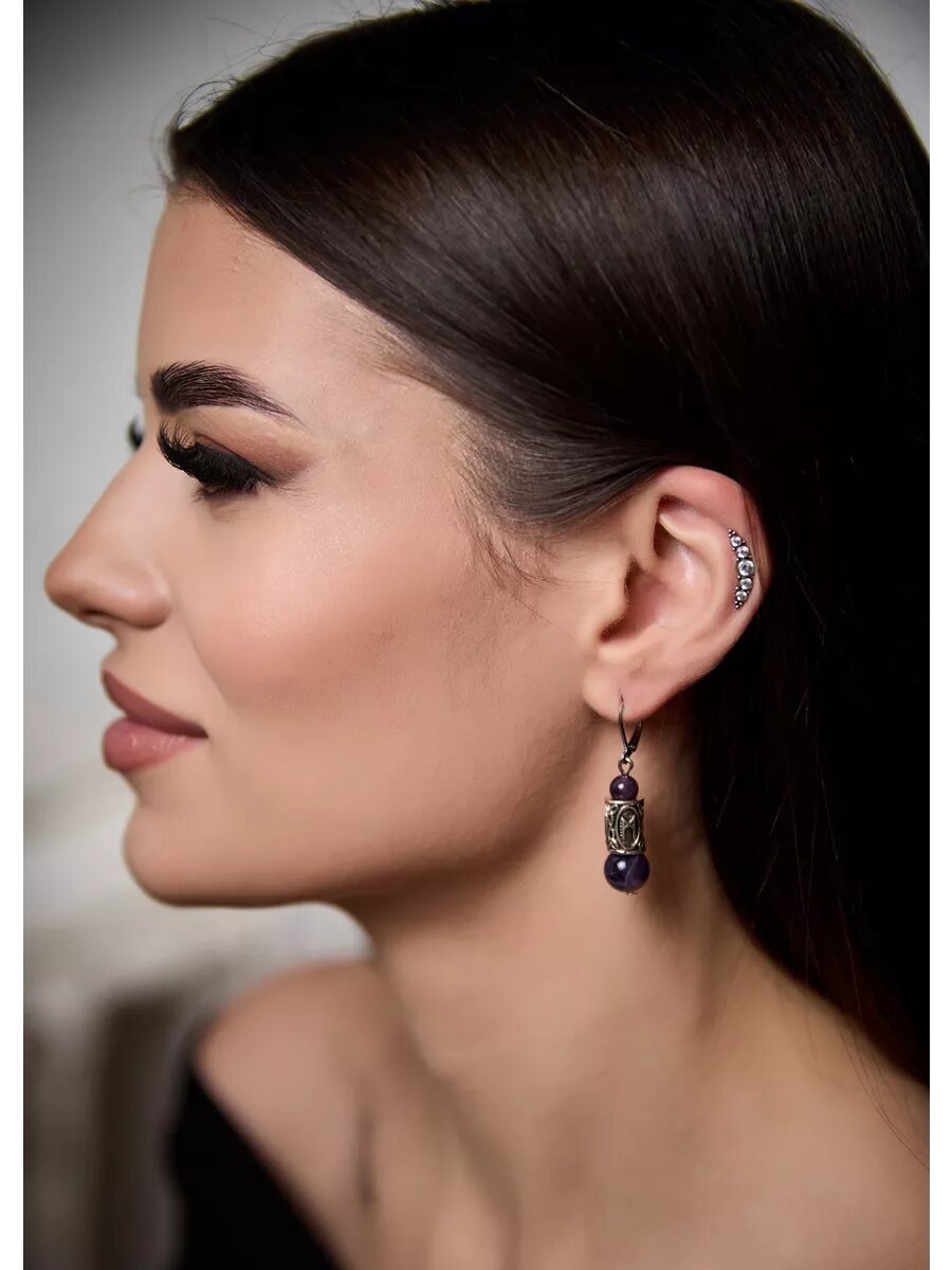 Серьги Вербица, размер 45 мм, серебряный — фото 1