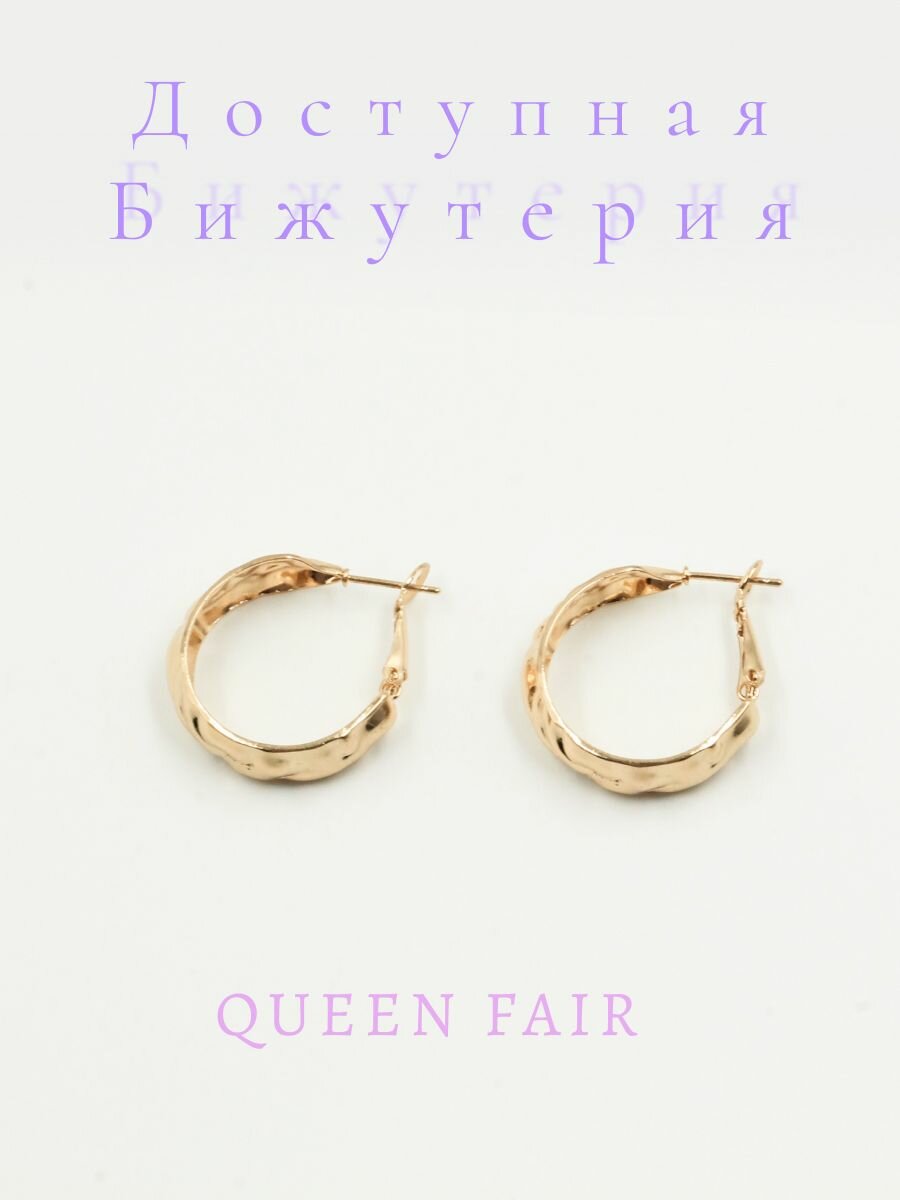 Серьги конго Queen Fair, размер 25 мм, золотистый