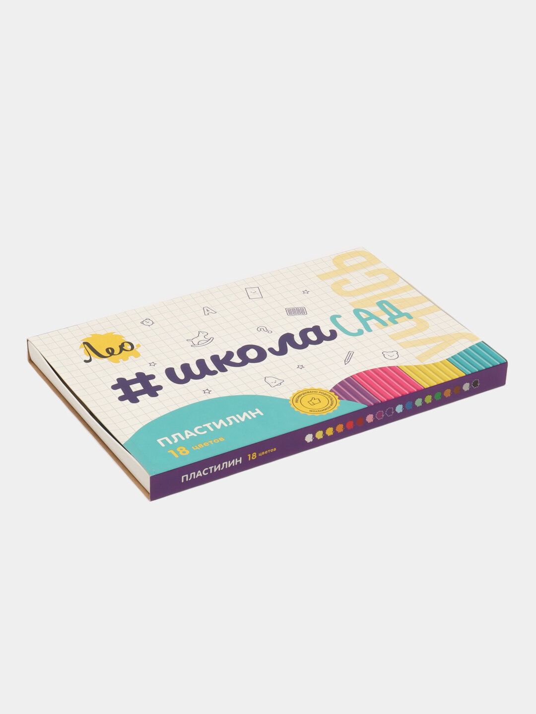 Детский пластилин Луч-Leo "ШколаСад", 18 цветов, классический, для лепки и творчества, без запаха.