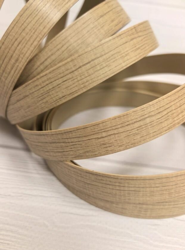 Кромка ПВХ пластик без клея мебельная 1*19 мм  намотка 5м цвет Дуб Сонома 8129