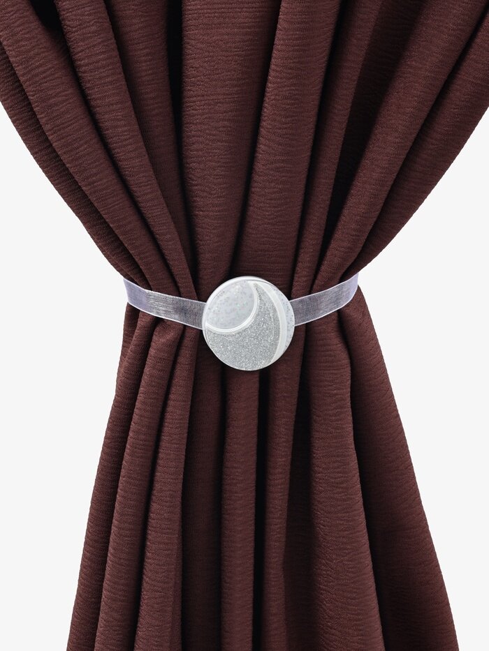 Подхват для штор «Месяц», d=4 см, цвет серебряный/белый