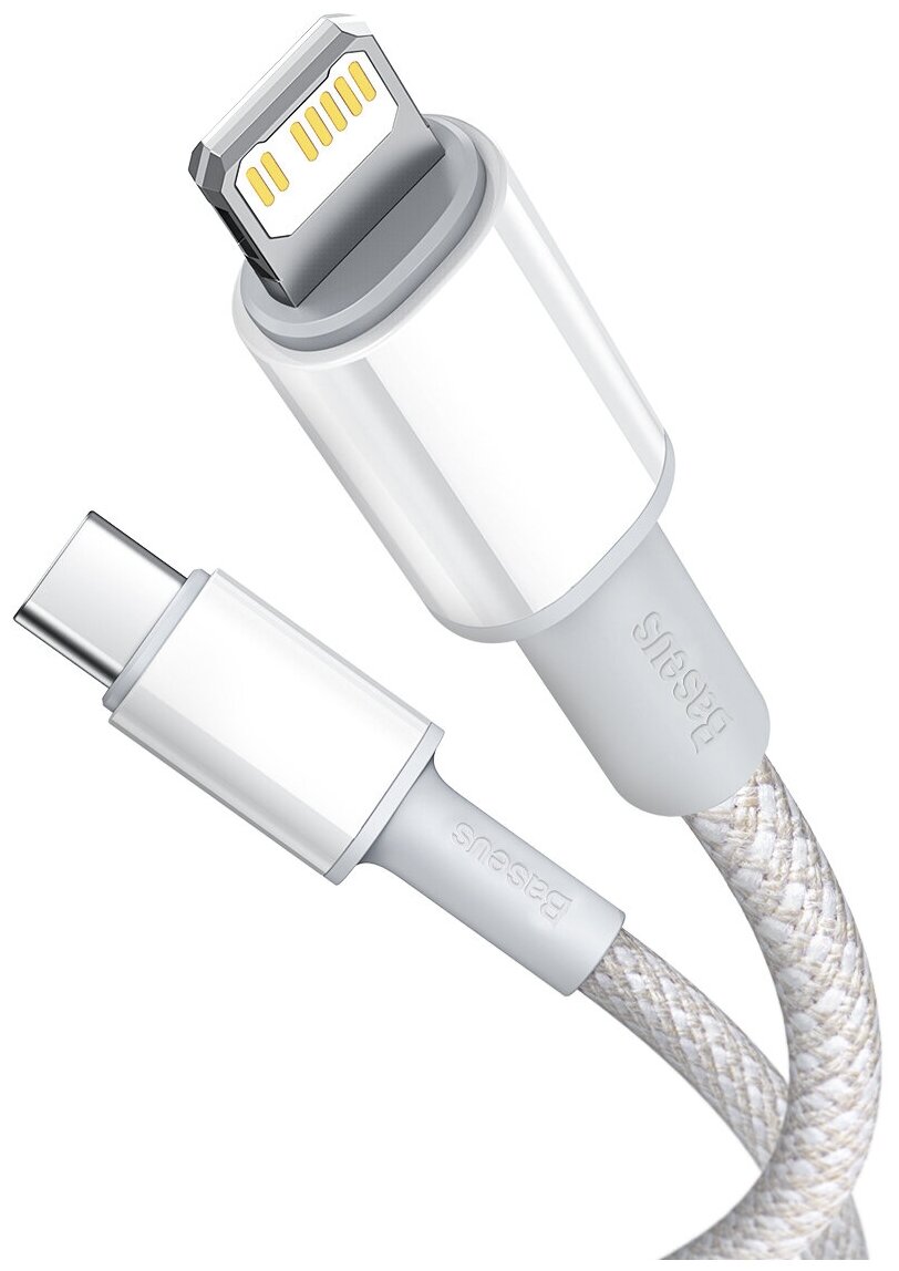 Кабель для передачи данных / быстрой зарядки/Baseus High Density Braided Fast Charging Data Cable Type-C to iP PD 20W 1m White