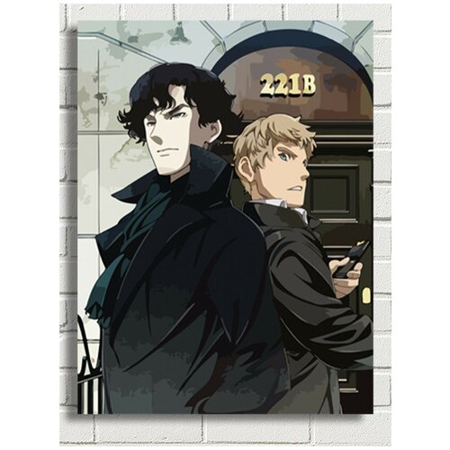 Картина по номерам Аниме Шерлок (Ватсон, Бейкер Стрит, детектив) - 7453 В 30x40 картина по номерам шерлок в аниме стилистике детектив 9021 в 30x40