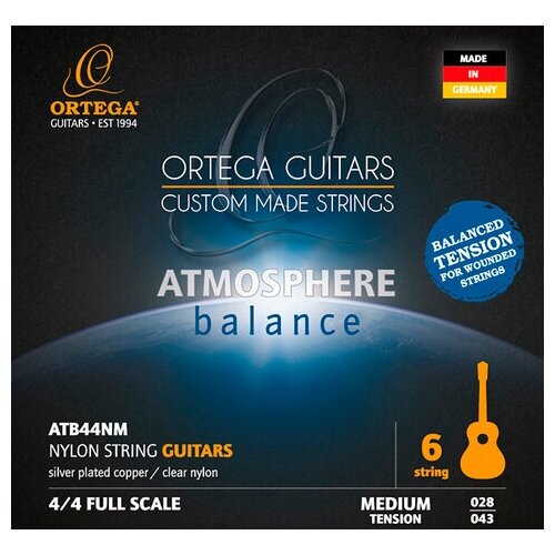 ATB44NM Atmosphere Balance Комплект струн для классической гитары, среднее натяжение, Ortega glny 6 комплект струн для гитарлеле ortega