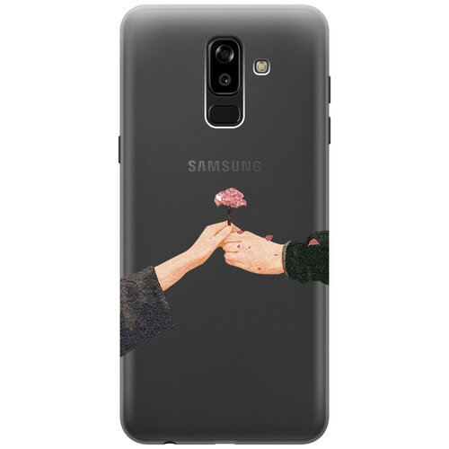 силиконовый чехол сине розовые блестки на samsung galaxy j8 самсунг джей 8 Силиконовый чехол с принтом Hands для Samsung Galaxy J8 / Самсунг Джей 8