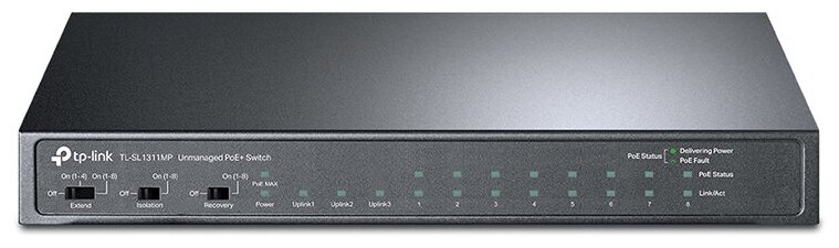 Коммутатор TP-Link TL-SL1311MP 8x100Mb 2G 1SFP 8PoE 124W неуправляемый