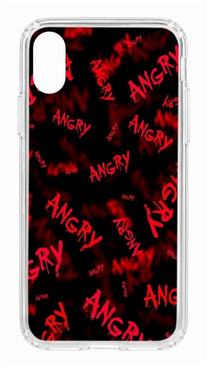 Чехол для iPhone X Kruche Print Angry, противоударная пластиковая накладка с рисунком, силиконовый бампер с защитой камеры, кейс с принтом