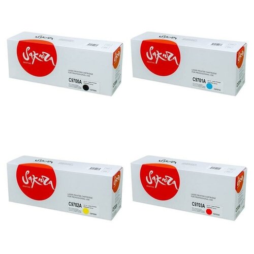 Sakura Картриджи комплектом совместимые Сакура Sakura SAC9702A-SAC9703A-SAC9701A-SAC9700A C9702A, C9703A, C