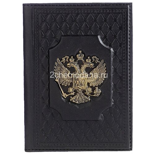 Обложка для паспорта Makey, черный обложка документы с металлическим орлом цв бордо кожа