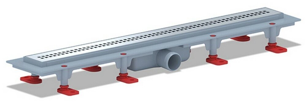 Трап линейный пласт. 650*62 вып.40мм, стальн. нерж решетка глянец "Риф" АНИ пласт TL1265G - фотография № 3