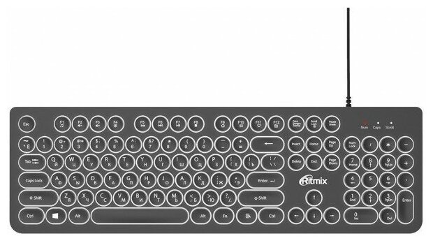 Клавиатура Ritmix RKB-214BL черная USB