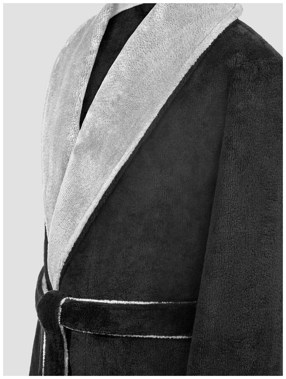 Халат Togas, длинный рукав, пояс/ремень, размер M-L, черный - фотография № 4
