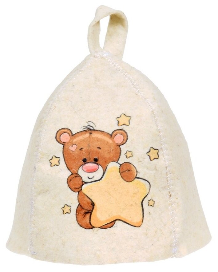 фото Hot Pot Шапка для бани и сауны детская "Мишка", войлок