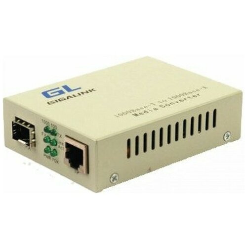 Медиаконвертер GIGALINK, RJ-45x1 Гбит/с, SFPx1 Гбит/с (GL-MC-UTPG-SFPG-F)