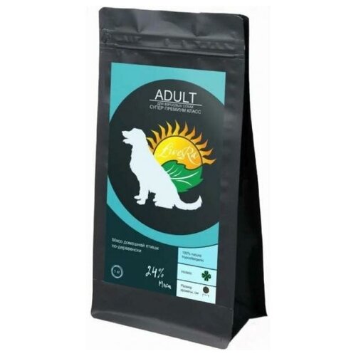 Сухой корм LiveRA Adult для взрослых собак, мясо домашней птицы по-деревенски 700г