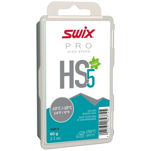 Мазь скольжения парафин SWIX HS05-6 Turquoise, (-10-18 C), 60 g