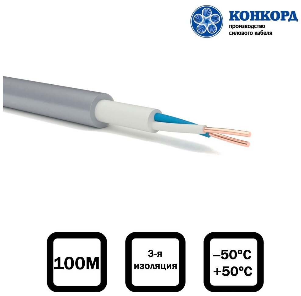 Кабель силовой NYM 2х15 066кВ (Конкорд)