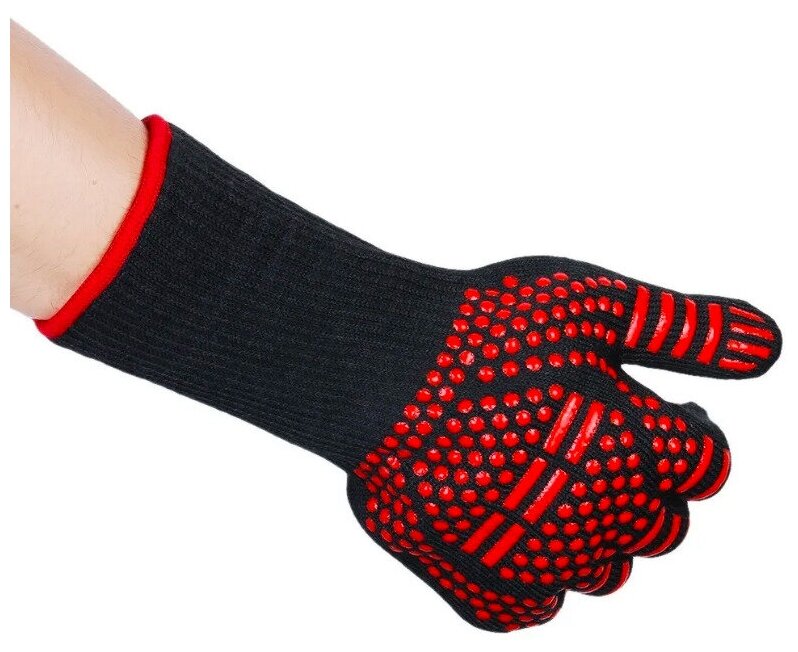 Перчатка жаропрочная для гриля, огнеупорная перчатка для барбекю, размер XL, 1шт - фотография № 2