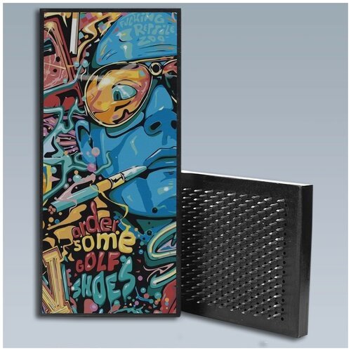 фото Доска садху с уф печатью / доска с гвоздями / доска для йоги / фильм страх и ненависть в лас-вегасе - 1893 / шаг 10мм чакра