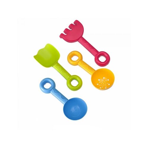 Купить Набор Мини инструментов /4шт / игрушки для песка, Интэк, голубой/желтый/зеленый/розовый, пластик
