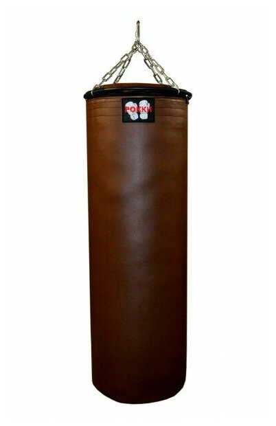 Боксёрский мешок подвесной (искусственная кожа), 180*40 см, 75 кг, коричневый