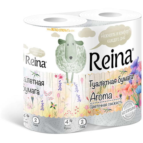 Туалетная бумага Reina Aroma Цветочная Свежесть 4 шт