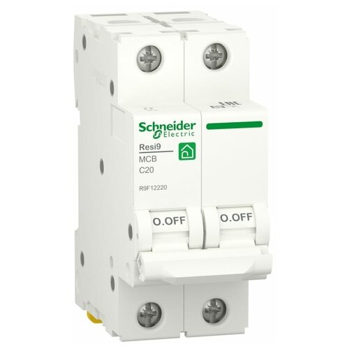 Авт. выкл. 2Р 20А C 6кA Resi9 Schneider Electric r9f12420 автоматический выключатель schneider electric resi9 20а 4п c 6 ка