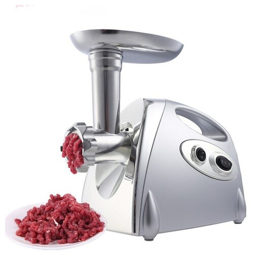 Домашняя мясорубка cеребристаямясорубка электрическаябелаясеребристая2500Втфункция реверс3 диска нарезкинасадки для кеббеколбассосисок 555500₽
