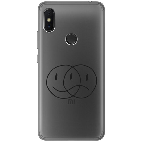 Силиконовый чехол с принтом Two Faces для Xiaomi Redmi S2 / Сяоми Редми С2 силиконовый чехол с принтом two faces для xiaomi redmi 10c сяоми редми 10с