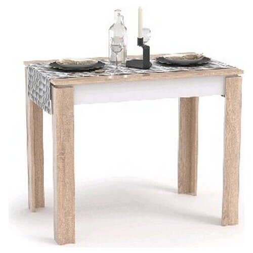 Мебель-комплекс Стол обеденный Оптима шимо светлый/белый (1уп) .