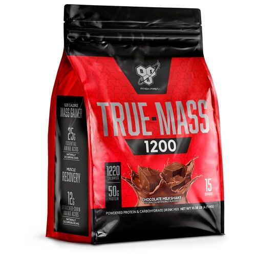 Гейнер BSN True-Mass 1200, 4700 г, шоколадный молочный коктейль гейнер bsn true mass 1200 4700 г ванильное мороженое