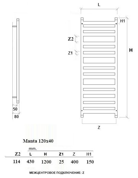 MANTA 1 Дизайн-радиатор электрический ETM 120x60 см - фотография № 2