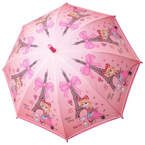 Зонт-трость Три слона, розовый
